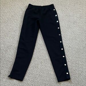 Maje Black Snap-Trim Track Pants